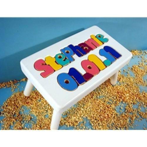 Personalized Puzzle Name & Birthday Stool