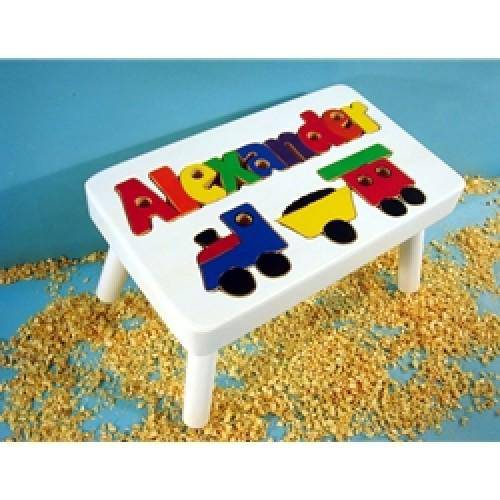 Personalized Puzzle Train Stool - Twinkle Twinkle Little One