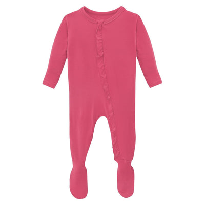Kickee Pants - Classic Ruffle Footie with Zipper - Winter Rose - Twinkle Twinkle Little One