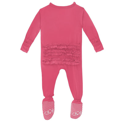 Kickee Pants - Classic Ruffle Footie with Zipper - Winter Rose - Twinkle Twinkle Little One