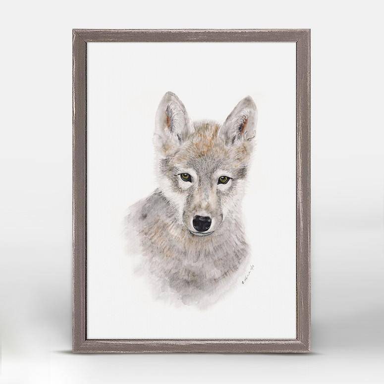 Wolf Pup Portrait Mini Framed Canvas