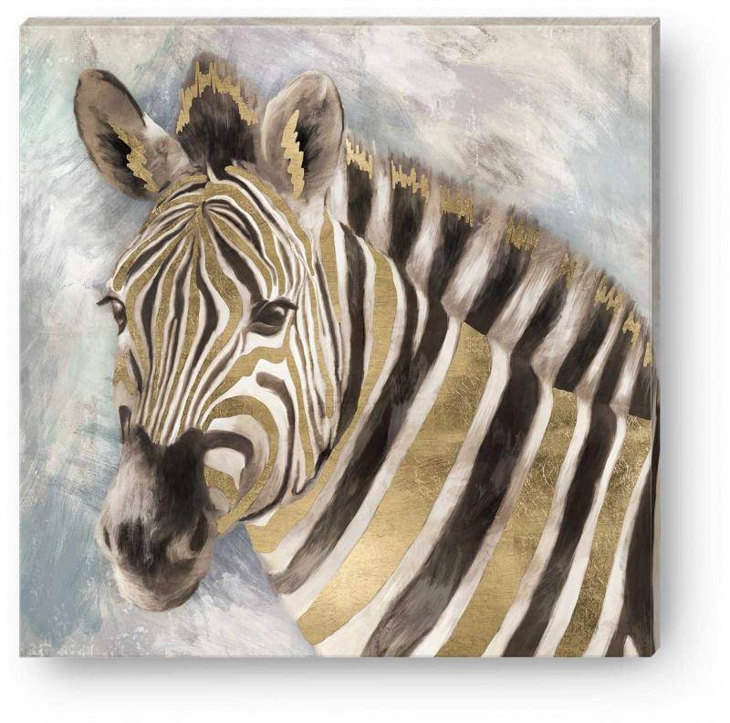 Zebra Gold Embellished Animal Art