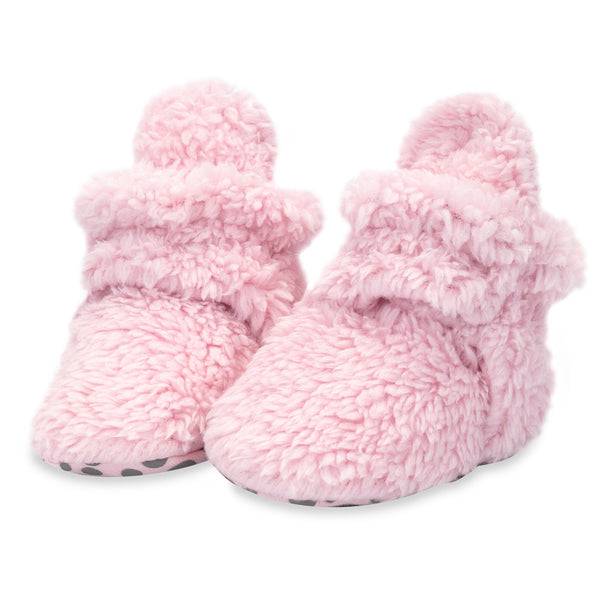 Furry Gripper Baby Bootie - Baby Pink - Twinkle Twinkle Little One